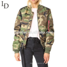 Dongguan fabricante precio barato alta calidad camuflaje color chaqueta de las mujeres